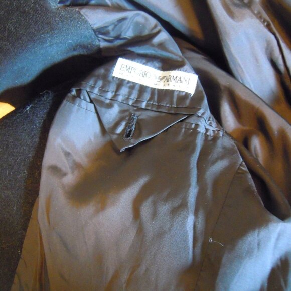 Emporio Giorgio Armani Vintage Black Blazer Jacket Hoodie Unisex Italy Sz 48 - Picture 10 of 11